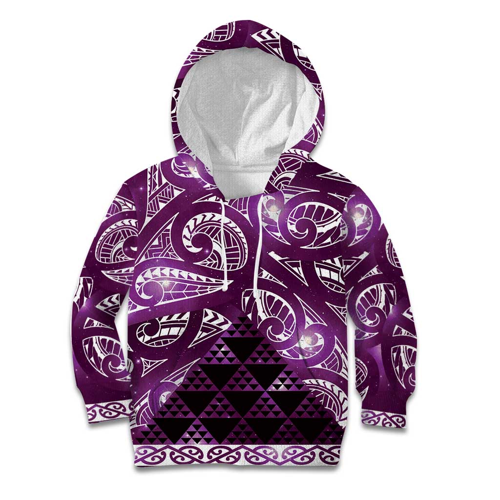 Matariki New Zealand Kid Hoodie NZ Niho Taniwha Maori New Year Purple Galaxy LT14 Hoodie Purple - Polynesian Pride