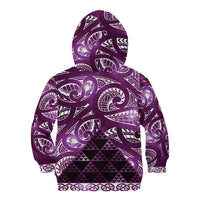 Matariki New Zealand Kid Hoodie NZ Niho Taniwha Maori New Year Purple Galaxy LT14 - Polynesian Pride