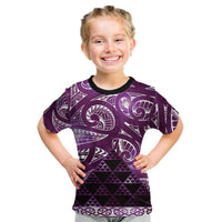Matariki New Zealand Kid T Shirt NZ Niho Taniwha Maori New Year Purple Galaxy LT14 Purple - Polynesian Pride