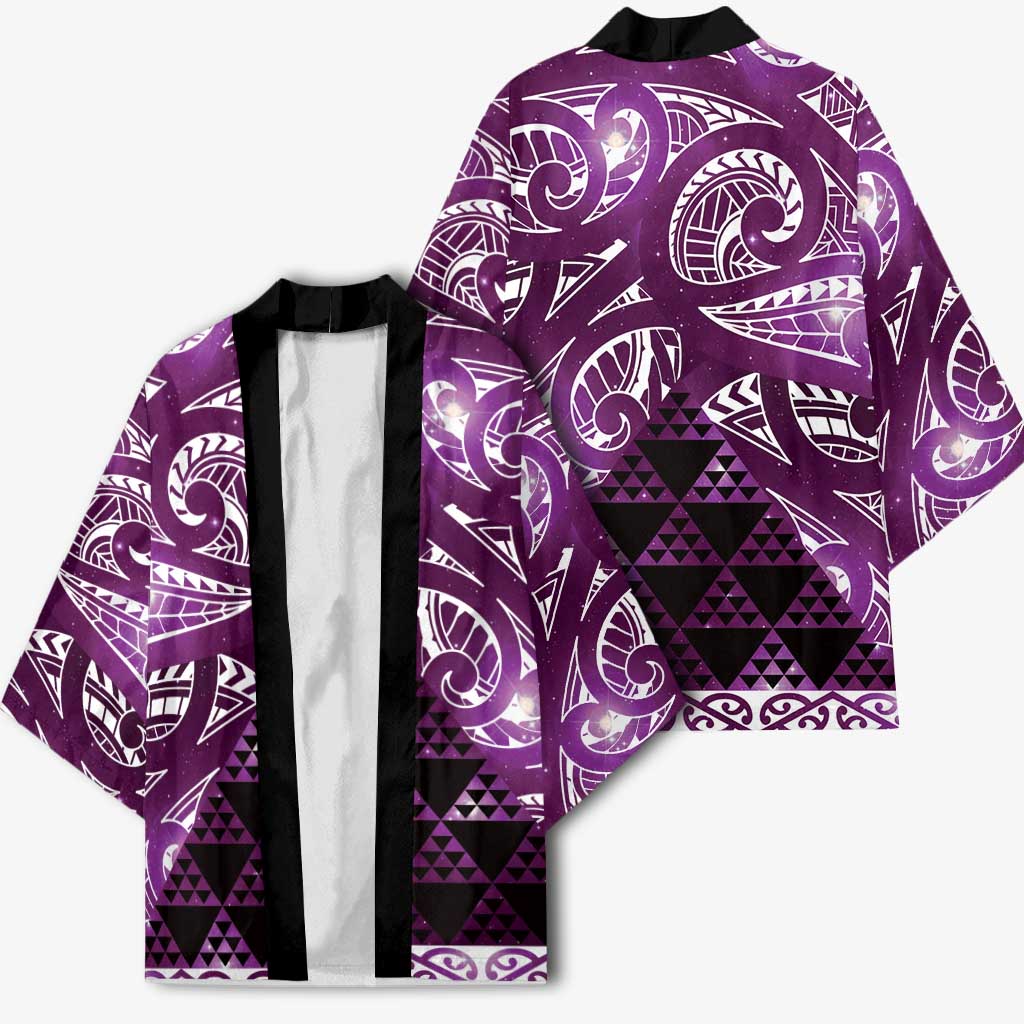 Matariki New Zealand Kimono NZ Niho Taniwha Maori New Year Purple Galaxy