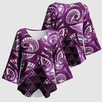 Matariki New Zealand Kimono Sleeve Blouse NZ Niho Taniwha Maori New Year Purple Galaxy LT14 - Polynesian Pride