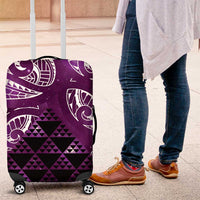 Matariki New Zealand Luggage Cover NZ Niho Taniwha Maori New Year Purple Galaxy LT14 Purple - Polynesian Pride