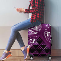 Matariki New Zealand Luggage Cover NZ Niho Taniwha Maori New Year Purple Galaxy LT14 - Polynesian Pride