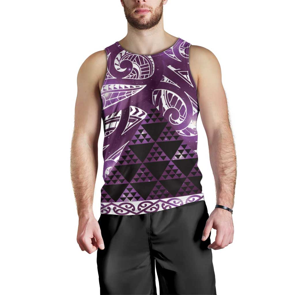 Matariki New Zealand Men Tank Top NZ Niho Taniwha Maori New Year Purple Galaxy LT14 - Polynesian Pride