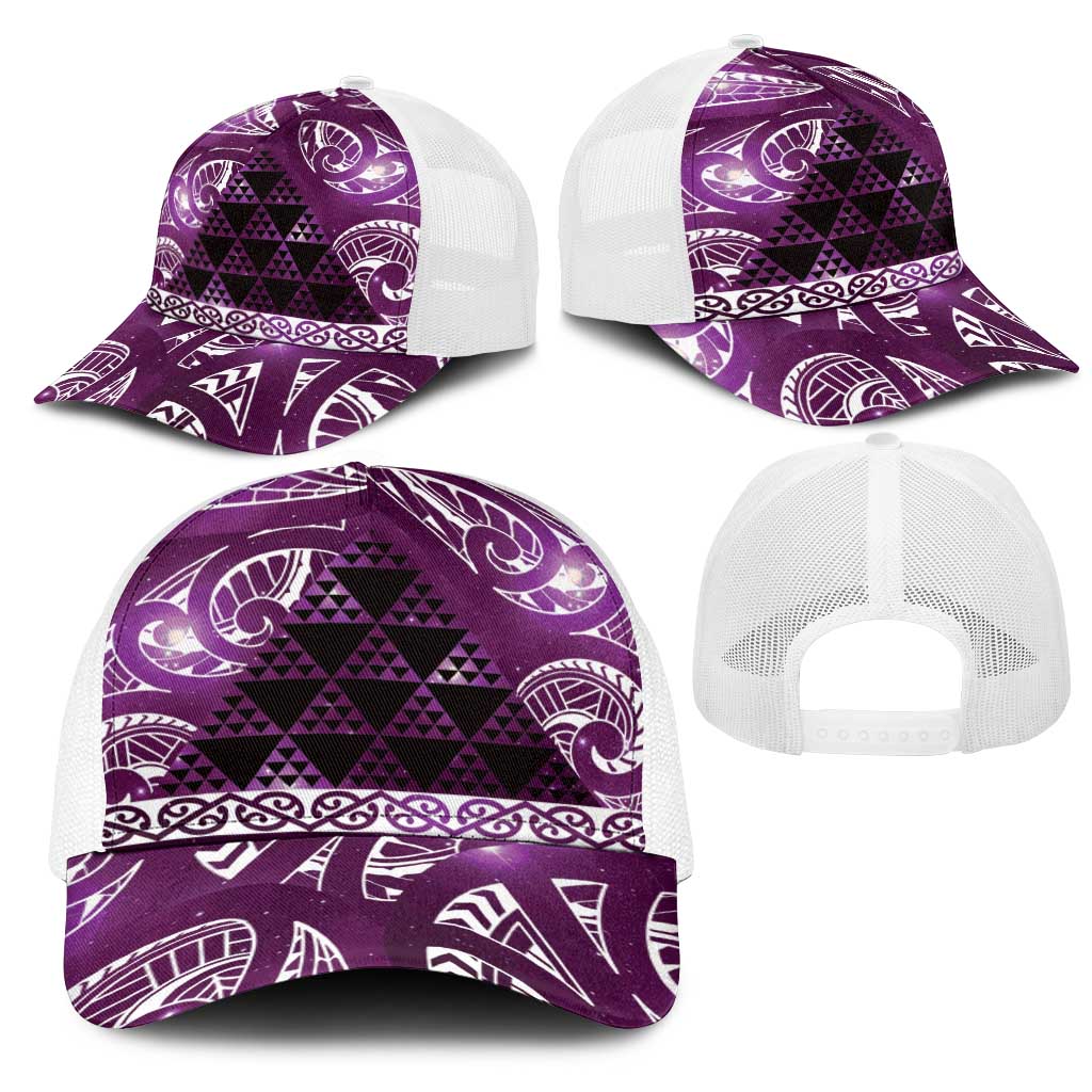 Matariki New Zealand Mesh Trucker Cap NZ Niho Taniwha Maori New Year Purple Galaxy