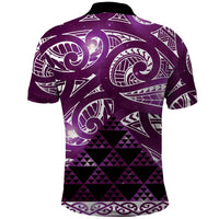 Matariki New Zealand Polo Shirt NZ Niho Taniwha Maori New Year Purple Galaxy LT14 - Polynesian Pride