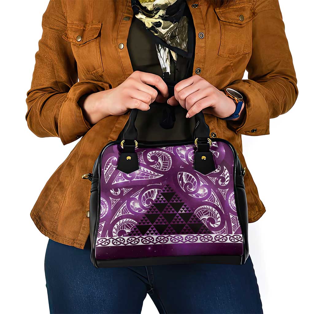 Matariki New Zealand Shoulder Handbag NZ Niho Taniwha Maori New Year Purple Galaxy