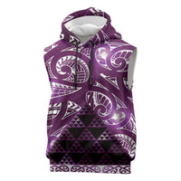 Matariki New Zealand Sleeveless Hoodie NZ Niho Taniwha Maori New Year Purple Galaxy LT14 Purple - Polynesian Pride