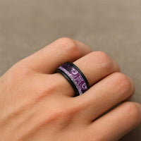 Matariki New Zealand Spinner Ring NZ Niho Taniwha Maori New Year Purple Galaxy LT14 - Polynesian Pride