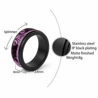 Matariki New Zealand Spinner Ring NZ Niho Taniwha Maori New Year Purple Galaxy LT14 - Polynesian Pride