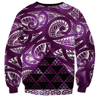 Matariki New Zealand Sweatshirt NZ Niho Taniwha Maori New Year Purple Galaxy