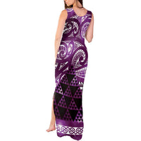 Matariki New Zealand Tank Maxi Dress NZ Niho Taniwha Maori New Year Purple Galaxy LT14 - Polynesian Pride