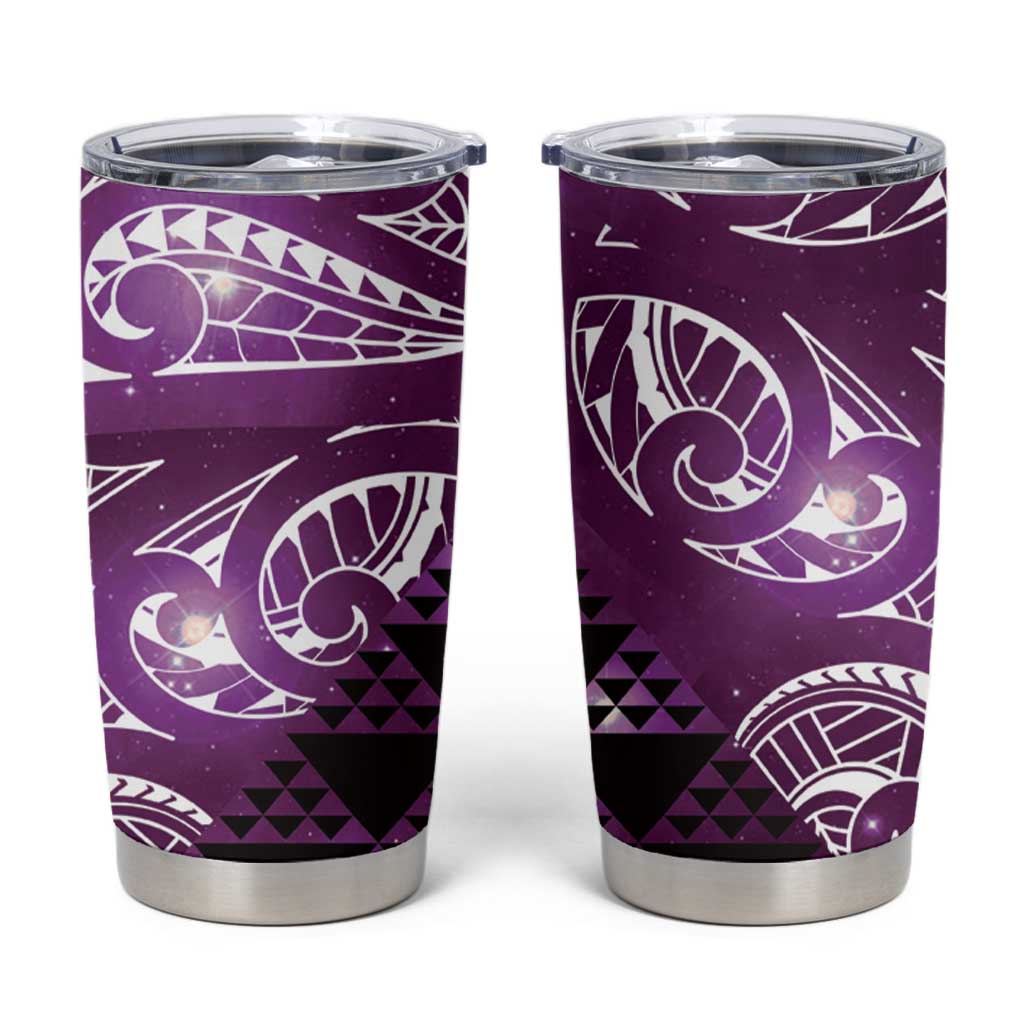 Matariki New Zealand Tumbler Cup NZ Niho Taniwha Maori New Year Purple Galaxy LT14 Purple - Polynesian Pride