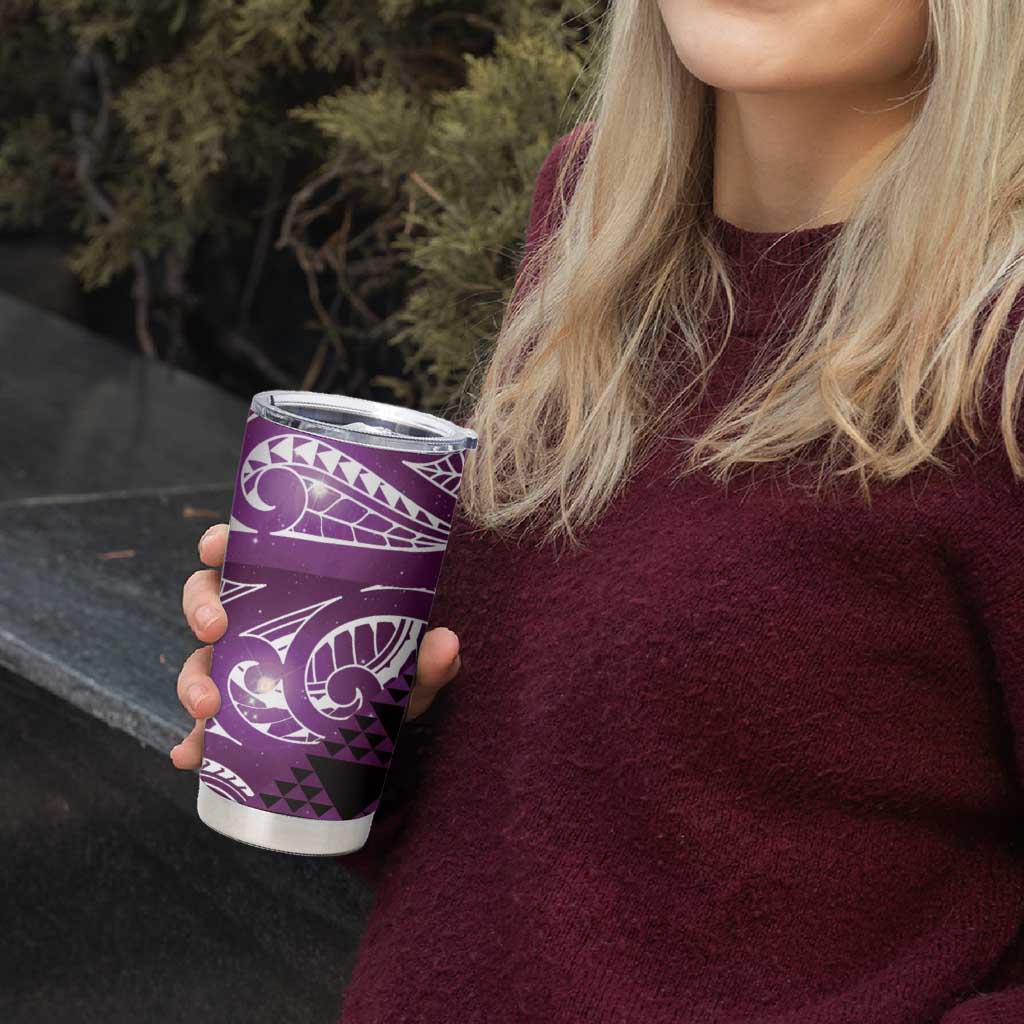 Matariki New Zealand Tumbler Cup NZ Niho Taniwha Maori New Year Purple Galaxy LT14 - Polynesian Pride