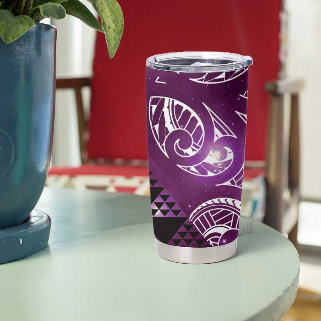Matariki New Zealand Tumbler Cup NZ Niho Taniwha Maori New Year Purple Galaxy LT14 - Polynesian Pride