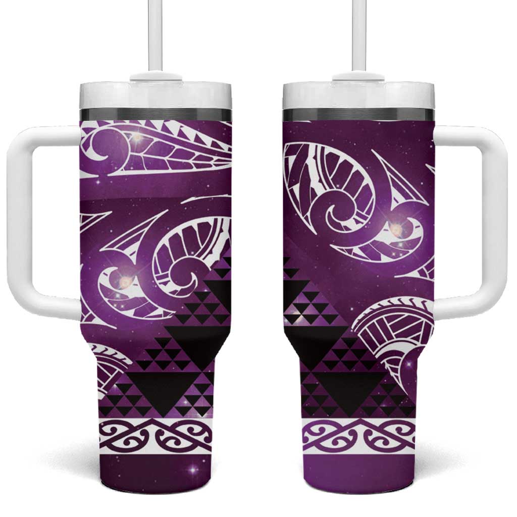 Matariki New Zealand Tumbler With Handle NZ Niho Taniwha Maori New Year Purple Galaxy