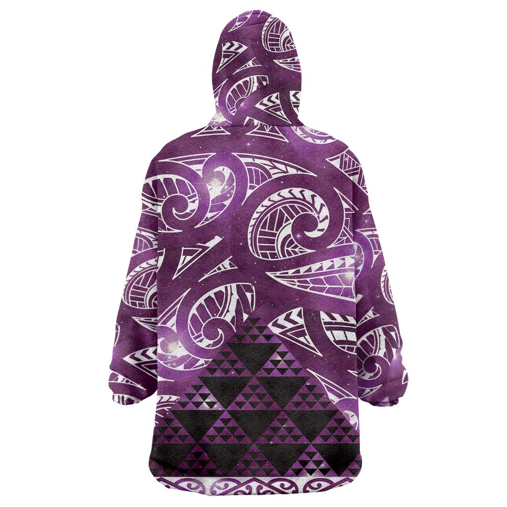 Matariki New Zealand Wearable Blanket Hoodie NZ Niho Taniwha Maori New Year Purple Galaxy LT14 - Polynesian Pride