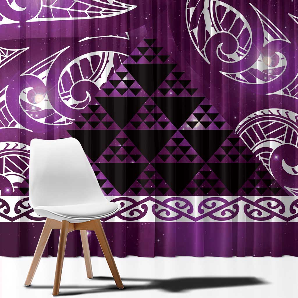 Matariki New Zealand Window Curtain NZ Niho Taniwha Maori New Year Purple Galaxy