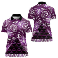 Matariki New Zealand Women Polo Shirt NZ Niho Taniwha Maori New Year Purple Galaxy LT14 - Polynesian Pride