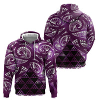 Matariki New Zealand Zip Hoodie NZ Niho Taniwha Maori New Year Purple Galaxy LT14 - Polynesian Pride
