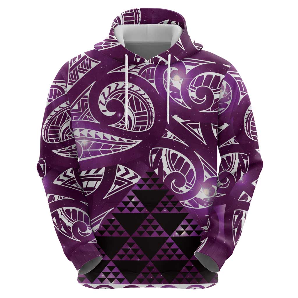Matariki New Zealand Zip Hoodie NZ Niho Taniwha Maori New Year Purple Galaxy LT14 - Polynesian Pride
