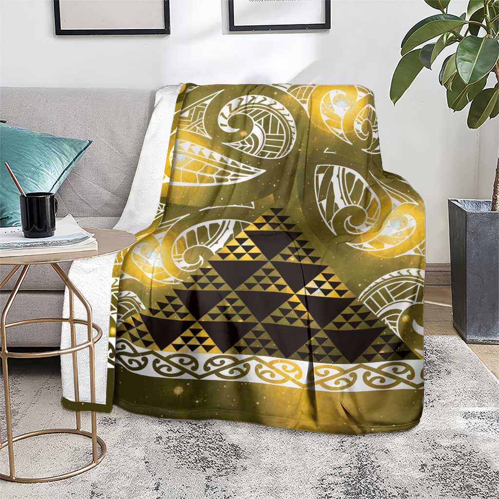 Matariki New Zealand Blanket NZ Niho Taniwha Maori New Year Yellow Galaxy