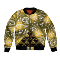 Matariki New Zealand Bomber Jacket NZ Niho Taniwha Maori New Year Yellow Galaxy LT14 Unisex Yellow - Polynesian Pride