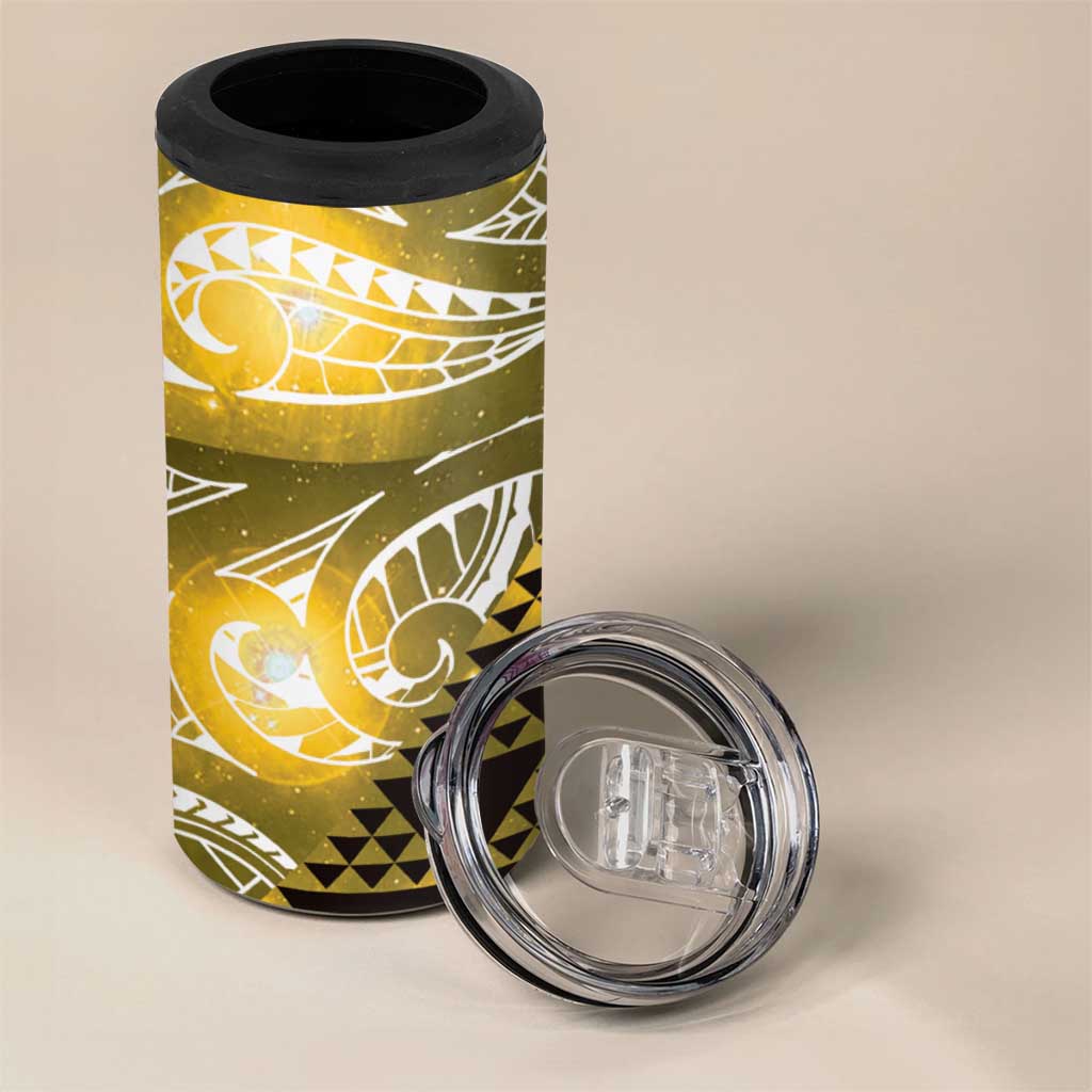 Matariki New Zealand 4 in 1 Can Cooler Tumbler NZ Niho Taniwha Maori New Year Yellow Galaxy LT14 - Polynesian Pride