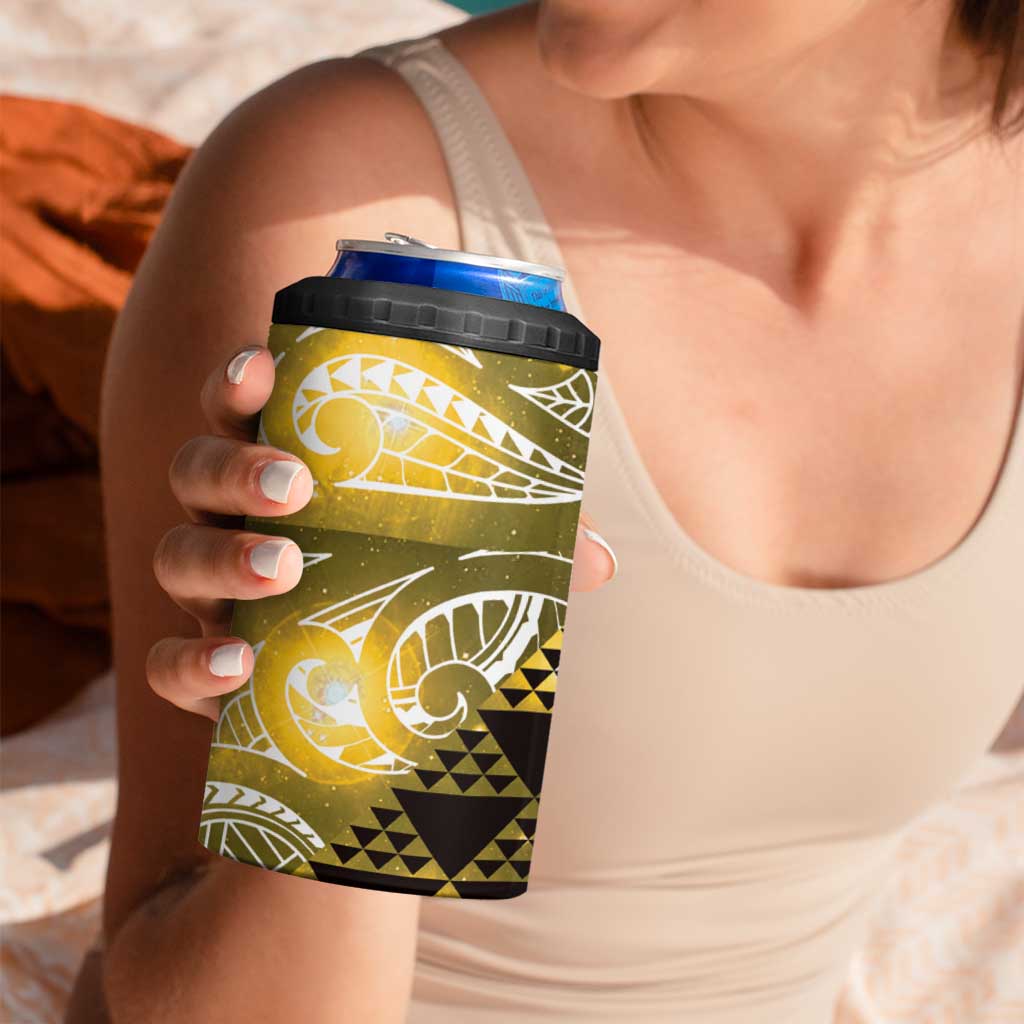Matariki New Zealand 4 in 1 Can Cooler Tumbler NZ Niho Taniwha Maori New Year Yellow Galaxy LT14 - Polynesian Pride