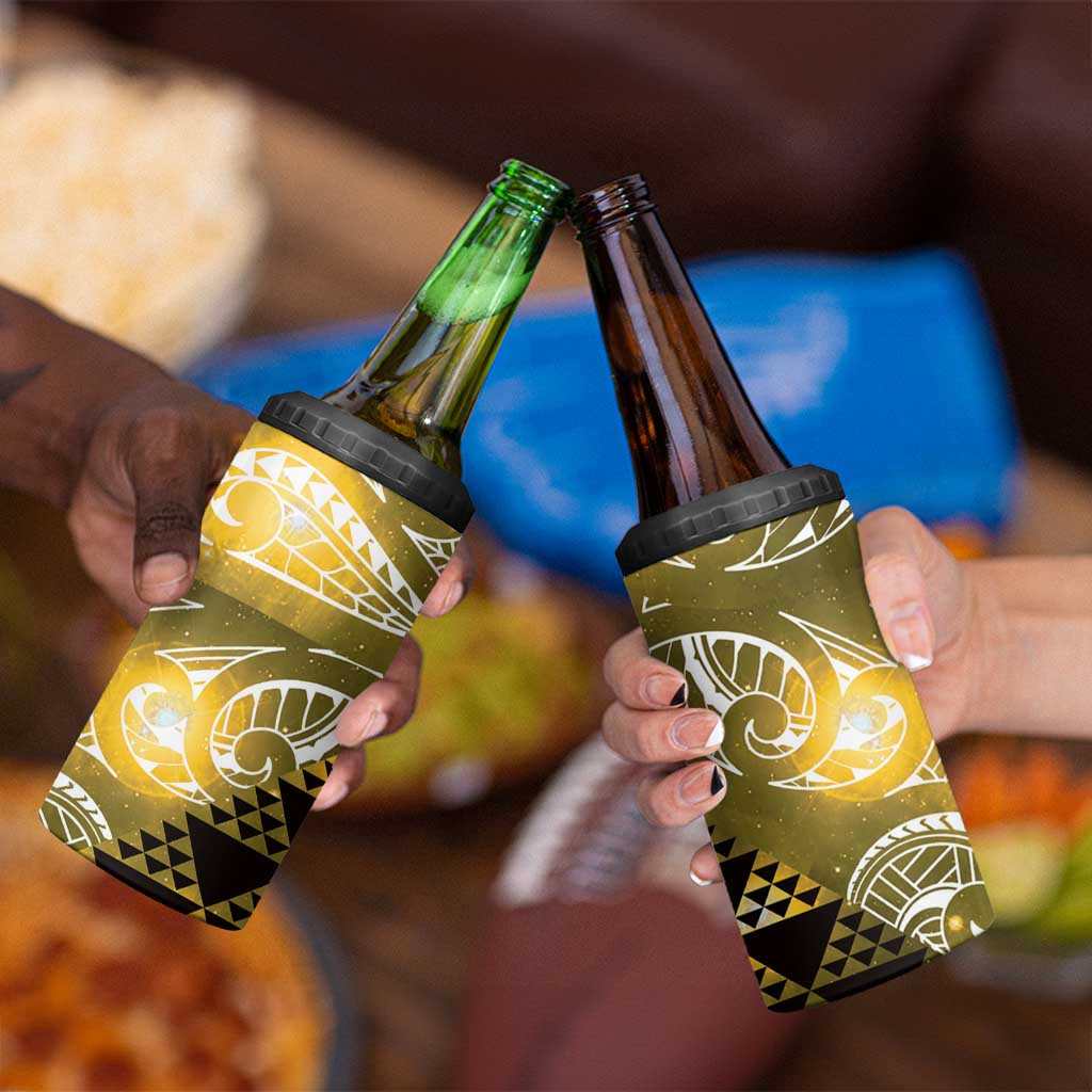 Matariki New Zealand 4 in 1 Can Cooler Tumbler NZ Niho Taniwha Maori New Year Yellow Galaxy LT14 - Polynesian Pride