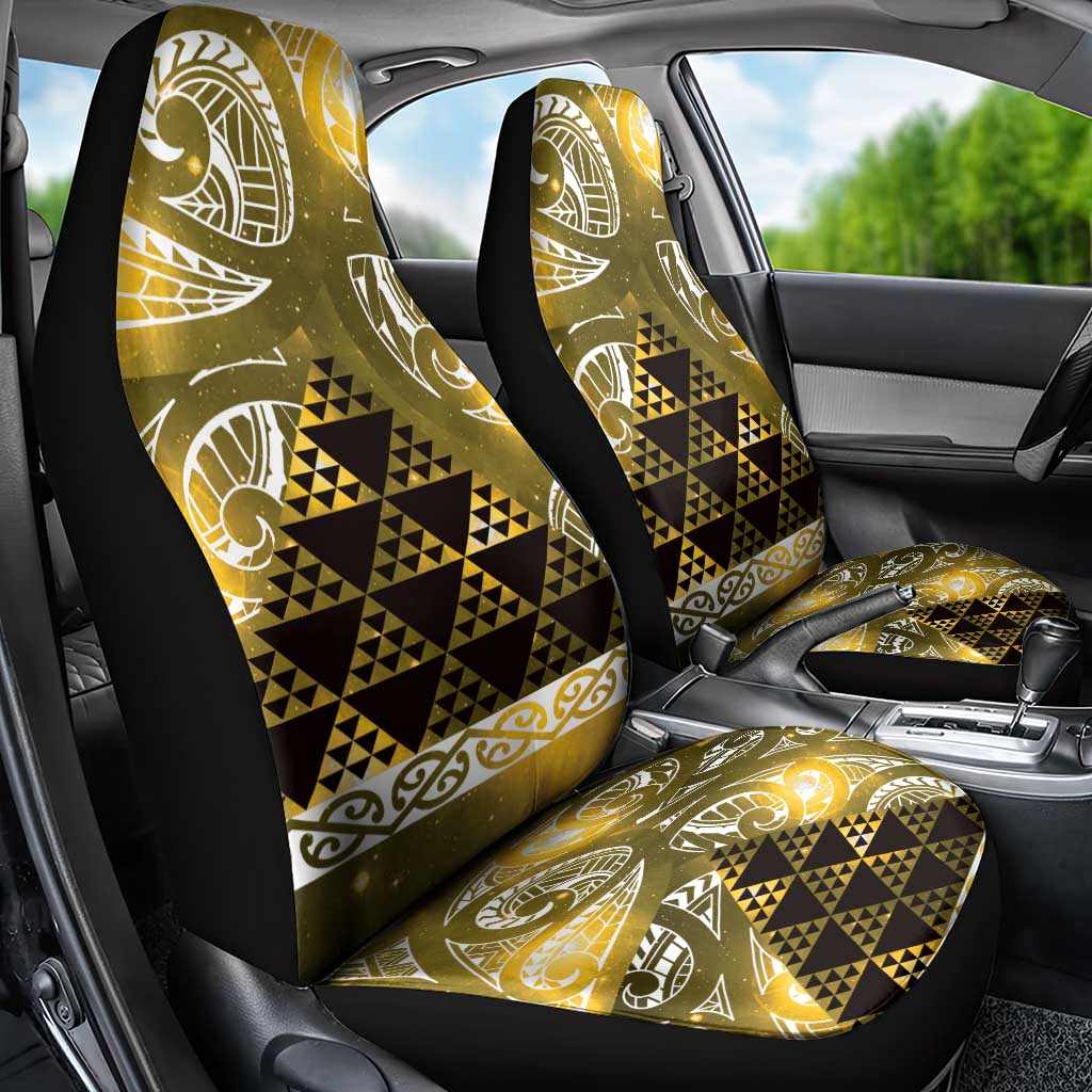 Matariki New Zealand Car Seat Cover NZ Niho Taniwha Maori New Year Yellow Galaxy LT14 - Polynesian Pride