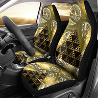Matariki New Zealand Car Seat Cover NZ Niho Taniwha Maori New Year Yellow Galaxy LT14 - Polynesian Pride