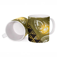 Matariki New Zealand Ceramic Mug NZ Niho Taniwha Maori New Year Yellow Galaxy