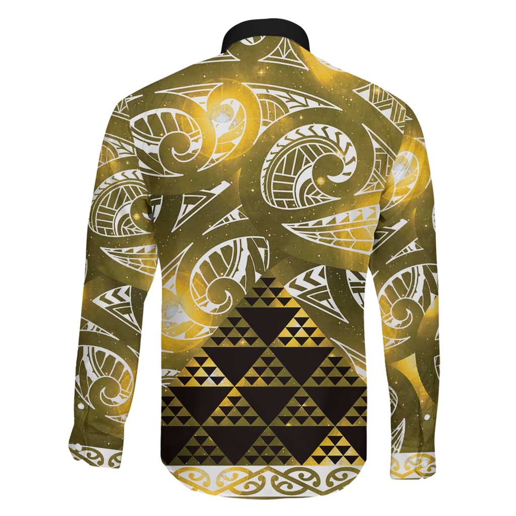 Matariki New Zealand Family Matching Puletasi and Hawaiian Shirt NZ Niho Taniwha Maori New Year Yellow Galaxy LT14 - Polynesian Pride