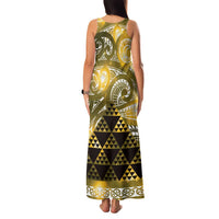 Matariki New Zealand Family Matching Tank Maxi Dress and Hawaiian Shirt NZ Niho Taniwha Maori New Year Yellow Galaxy LT14 - Polynesian Pride