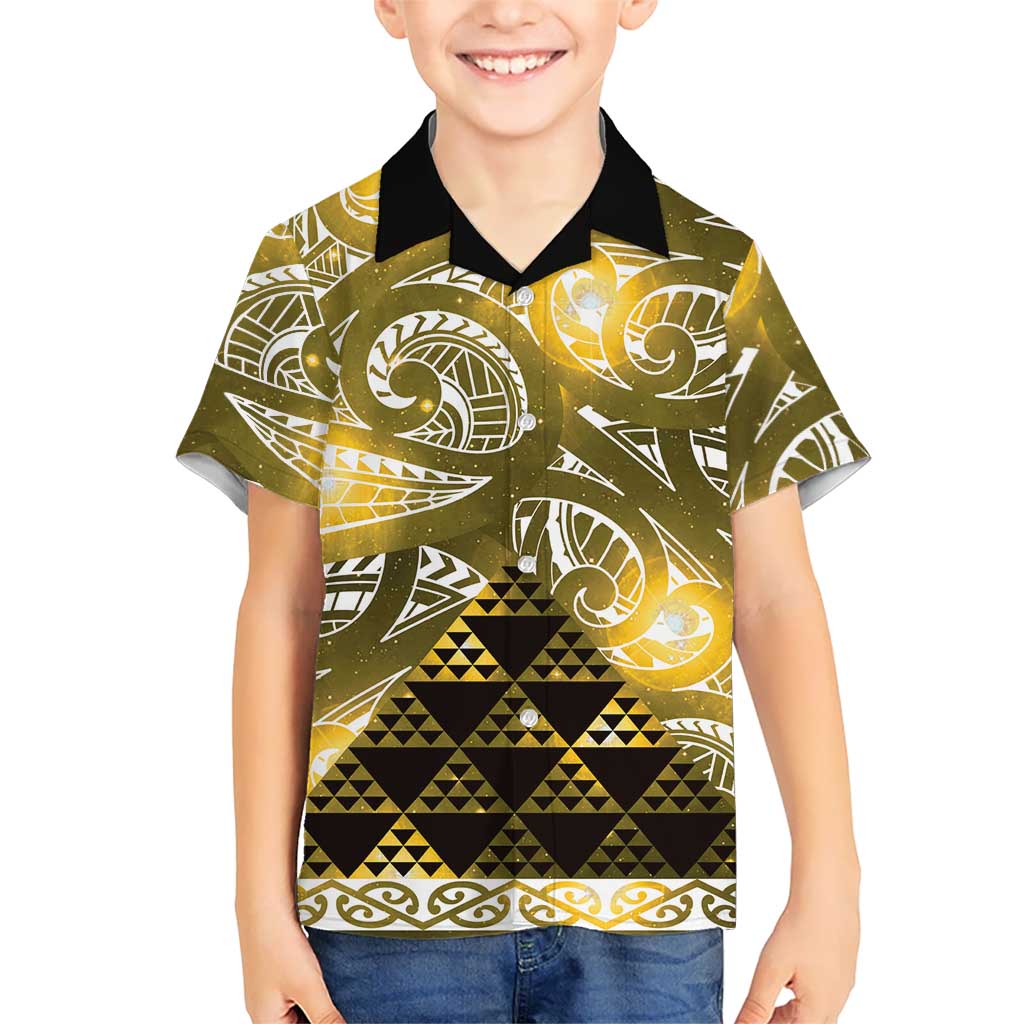 Matariki New Zealand Hawaiian Shirt NZ Niho Taniwha Maori New Year Yellow Galaxy LT14 - Polynesian Pride