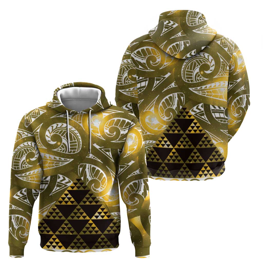 Matariki New Zealand Hoodie NZ Niho Taniwha Maori New Year Yellow Galaxy LT14 - Polynesian Pride