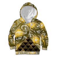 Matariki New Zealand Kid Hoodie NZ Niho Taniwha Maori New Year Yellow Galaxy LT14 Hoodie Yellow - Polynesian Pride