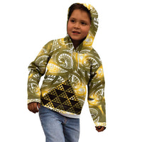 Matariki New Zealand Kid Hoodie NZ Niho Taniwha Maori New Year Yellow Galaxy LT14 - Polynesian Pride
