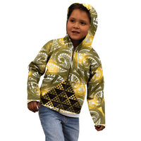 Matariki New Zealand Kid Hoodie NZ Niho Taniwha Maori New Year Yellow Galaxy LT14 - Polynesian Pride