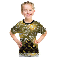 Matariki New Zealand Kid T Shirt NZ Niho Taniwha Maori New Year Yellow Galaxy LT14 Yellow - Polynesian Pride