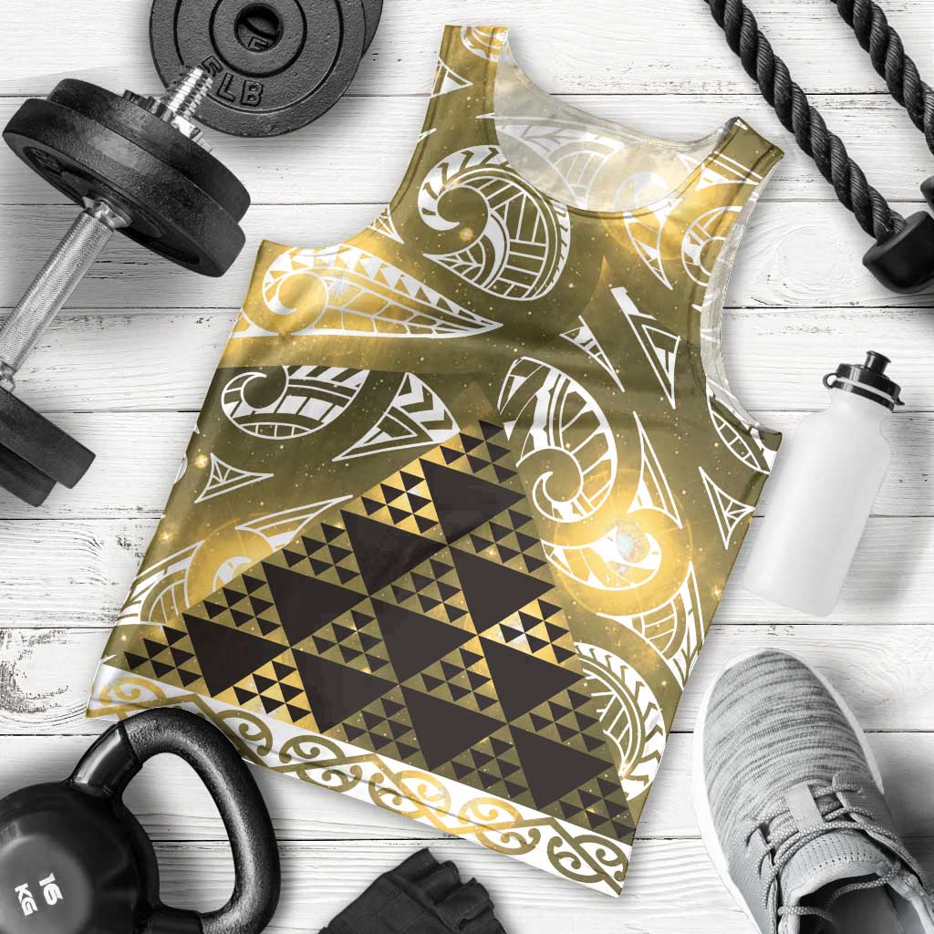 Matariki New Zealand Men Tank Top NZ Niho Taniwha Maori New Year Yellow Galaxy