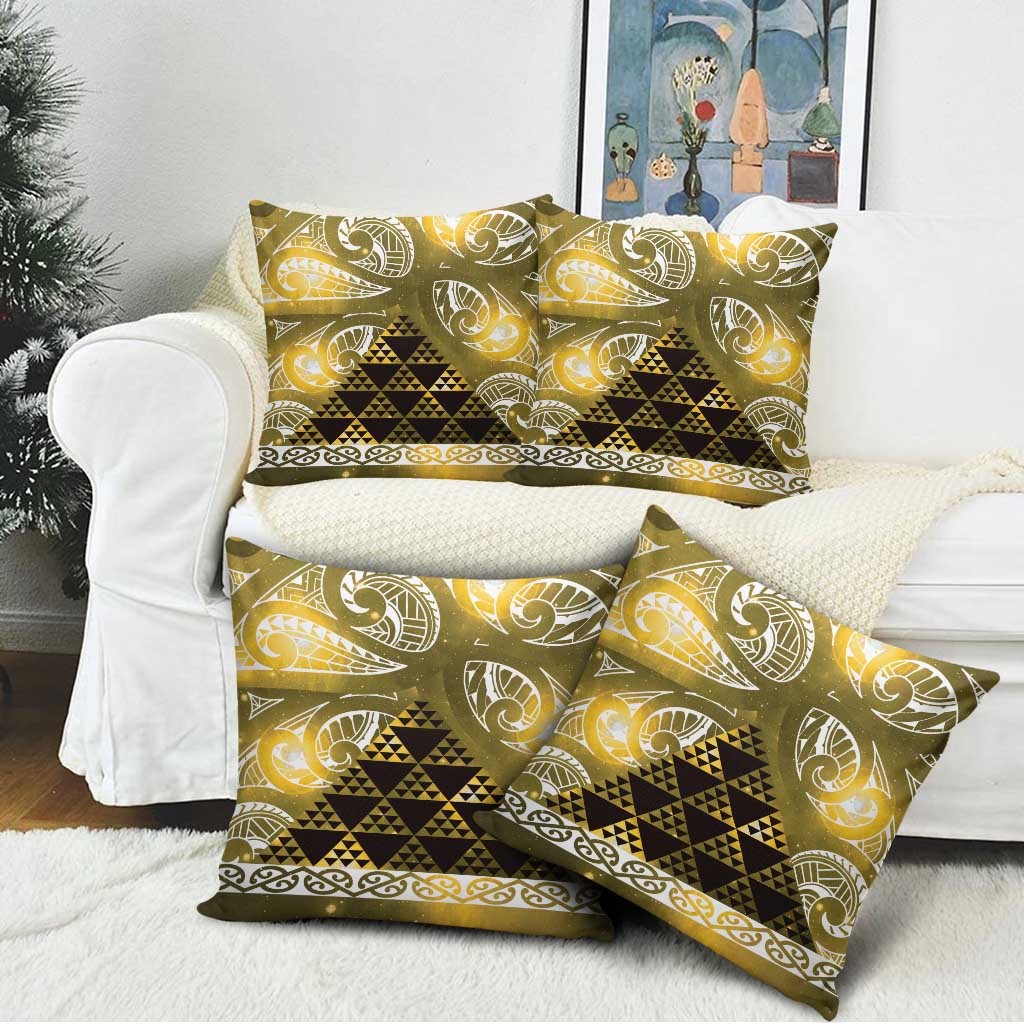 Matariki New Zealand Pillow Cover NZ Niho Taniwha Maori New Year Yellow Galaxy