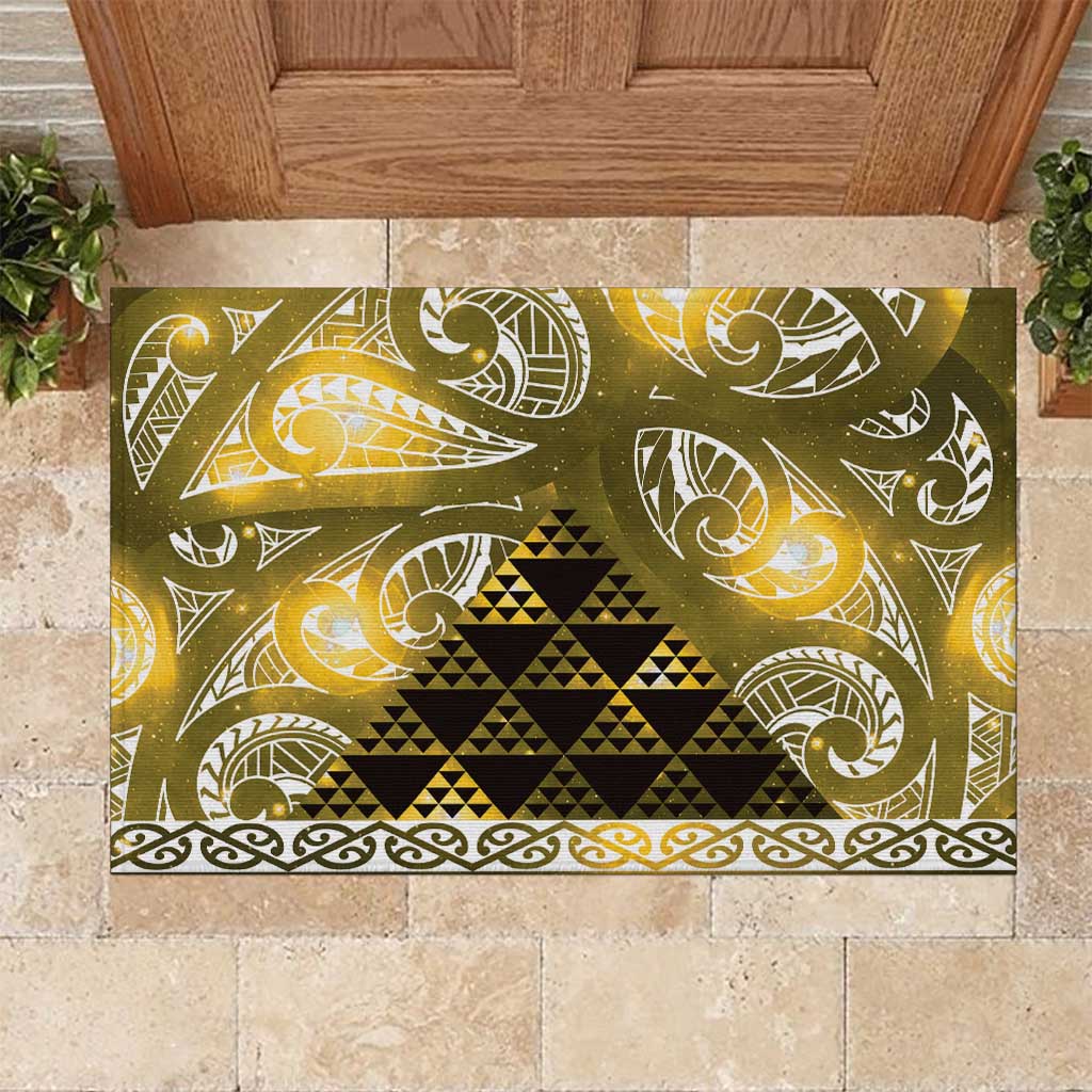 Matariki New Zealand Rubber Doormat NZ Niho Taniwha Maori New Year Yellow Galaxy