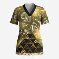 Matariki New Zealand Scrub Top NZ Niho Taniwha Maori New Year Yellow Galaxy