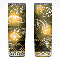 Matariki New Zealand Skinny Tumbler NZ Niho Taniwha Maori New Year Yellow Galaxy LT14 Yellow - Polynesian Pride