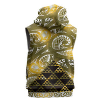 Matariki New Zealand Sleeveless Hoodie NZ Niho Taniwha Maori New Year Yellow Galaxy LT14 - Polynesian Pride