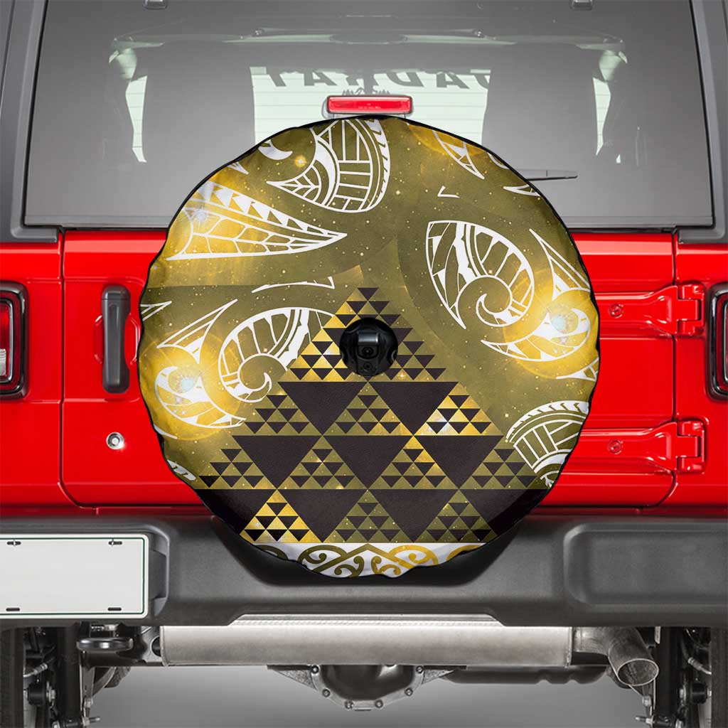 Matariki New Zealand Spare Tire Cover NZ Niho Taniwha Maori New Year Yellow Galaxy LT14 - Polynesian Pride