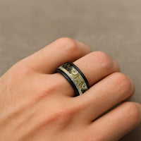 Matariki New Zealand Spinner Ring NZ Niho Taniwha Maori New Year Yellow Galaxy LT14 - Polynesian Pride