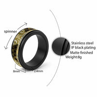 Matariki New Zealand Spinner Ring NZ Niho Taniwha Maori New Year Yellow Galaxy LT14 - Polynesian Pride